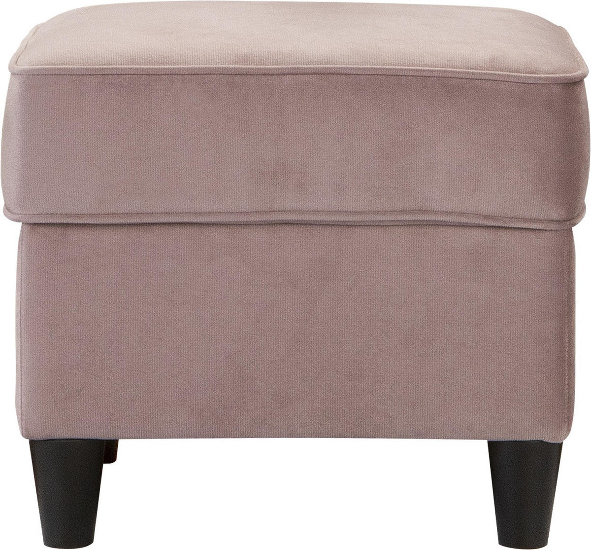 HOCKER in Textil Rosa  - Schwarz/Rosa, Design, Holz/Textil (52/45/52cm) - MID.YOU