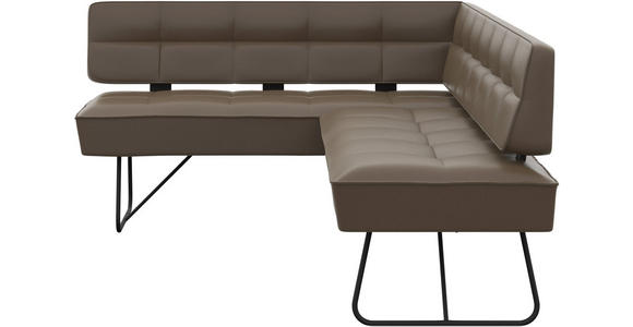 ECKBANK 165/227 cm  in Grau  - Schwarz/Grau, Design, Leder/Metall (165/227cm) - Moderano