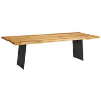 ESSTISCH in Holz 220/100/76 cm  - Eichefarben/Grau, Design, Holz/Metall (220/100/76cm) - Linea Natura