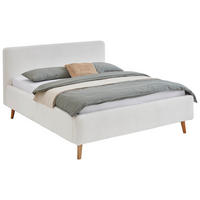 POLSTERBETT 160/200 cm,  in Creme, Lattenrost, Bettkasten,  - Eichefarben/Birkefarben, Design, Holz/Textil (160/200cm) - Xora