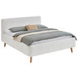 POLSTERBETT 180/200 cm,  in Creme,  - Eichefarben/Creme, Design, Holz/Textil (180/200cm) - Xora