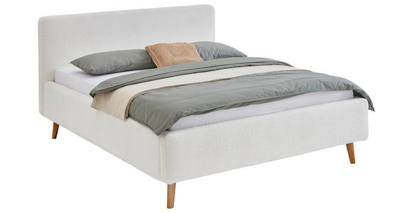 POLSTERBETT 180/200 cm,  in Creme,  - Eichefarben/Creme, Design, Holz/Textil (180/200cm) - Xora