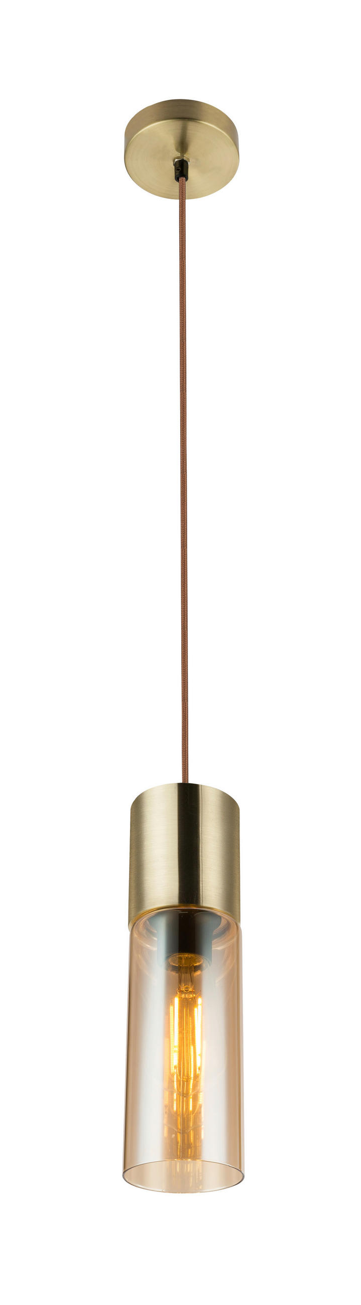 HÄNGELEUCHTE 10.5/152.5 cm  - Messingfarben, KONVENTIONELL, Glas/Metall (10.5/152.5cm) - Globo