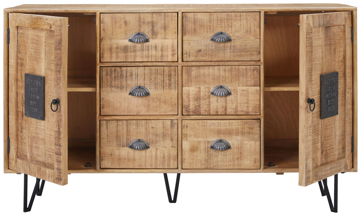 SIDEBOARD 150/90/40 cm  in Naturfarben, Hellbraun  - Hellbraun/Naturfarben, Lifestyle, Holz/Metall (150/90/40cm) - Landscape