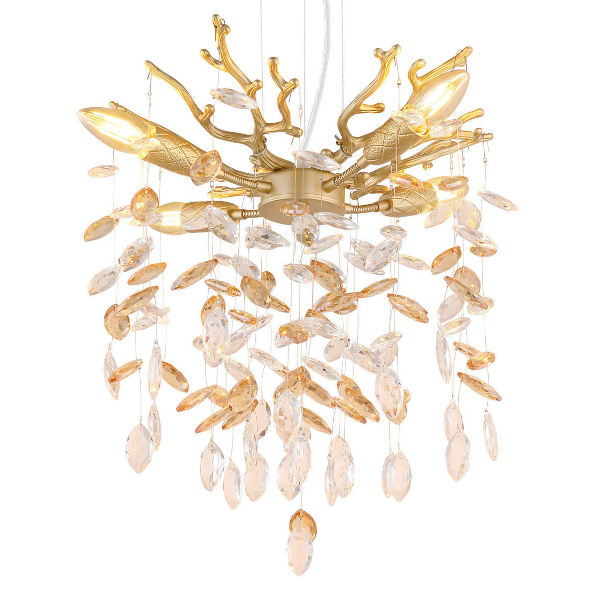 Candelabru 40/120 cm    - străveziu/auriu, Basics, sticlă/metal (40/120cm)