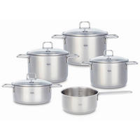 KOCHTOPFSET SatiTherm 5-teilig  - Edelstahlfarben, Basics, Metall - Fissler