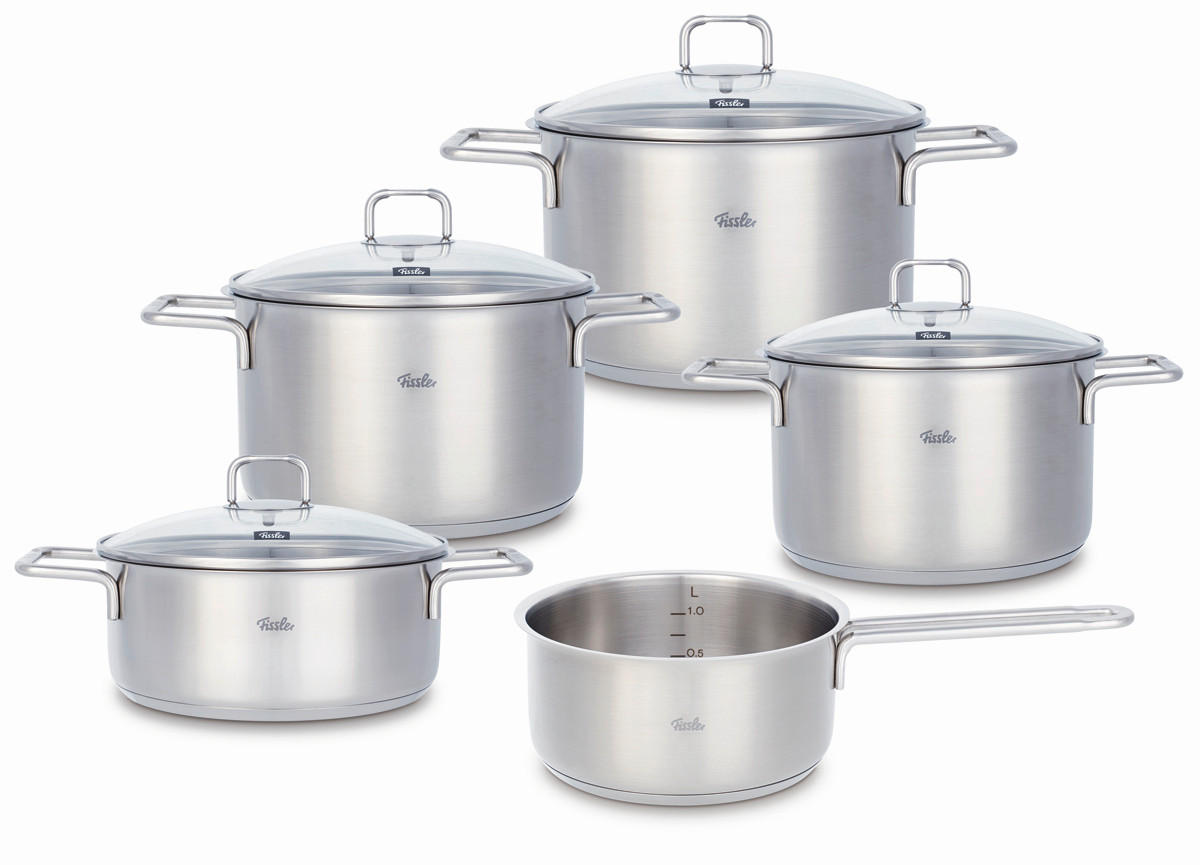 KOCHTOPFSET SatiTherm 5-teilig  - Edelstahlfarben, Basics, Metall - Fissler