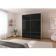 SCHWEBETÜRENSCHRANK 162/223/68 cm 2-türig Schwarz, Champagner  - Champagner/Alufarben, KONVENTIONELL, Glas/Holzwerkstoff (162/223/68cm) - Novel