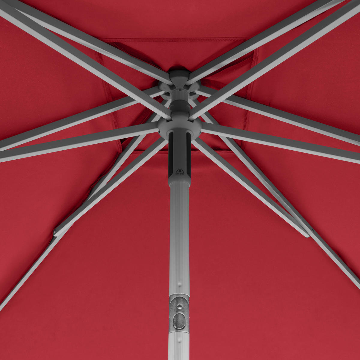SONNENSCHIRM  200/250 cm  - Silberfarben/Rot, Konventionell, Textil/Metall (200/250cm) - Doppler