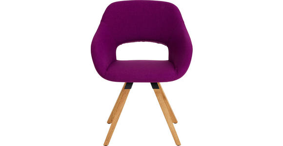 STUHL Wildeiche massiv Eichefarben, Violett - Eichefarben/Violett, Natur, Holz/Textil (62/80/60cm) - Valnatura