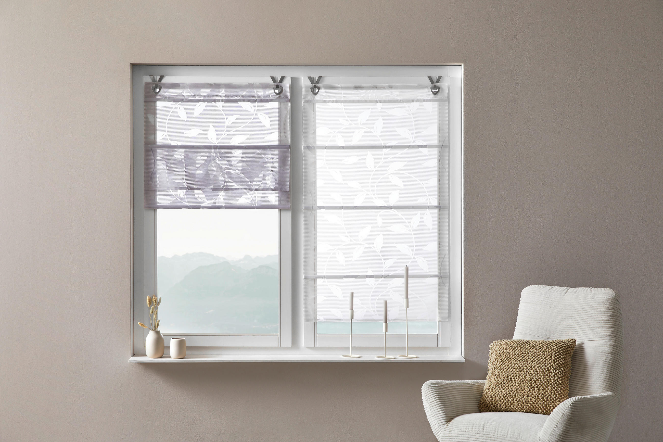 MAGNETROLLO  halbtransparent  80/130 cm    - Weiß, Natur, Textil (80/130cm) - Novel