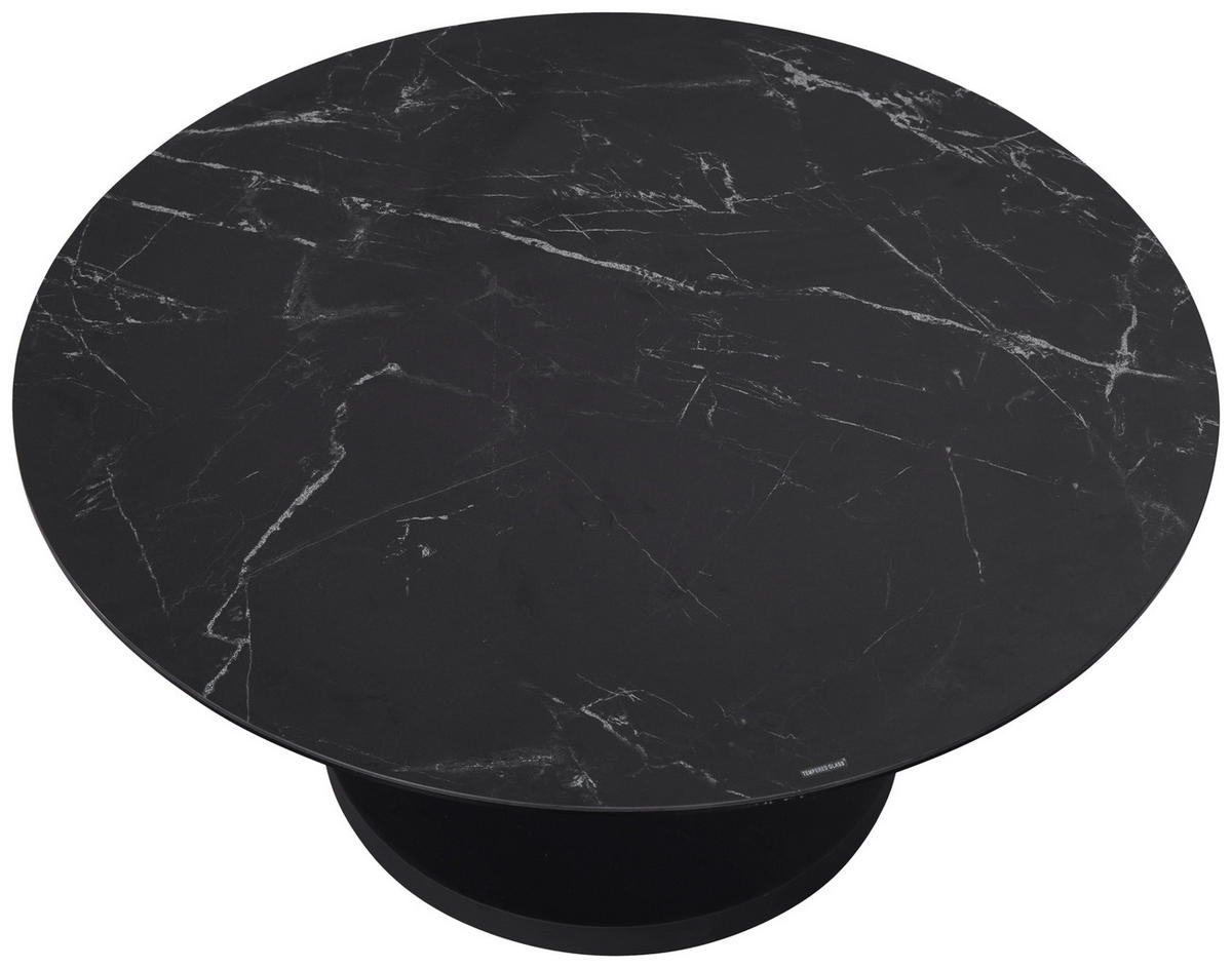 COUCHTISCH ESG 88-150/88/43 cm rund Schwarz  - Schwarz, Design, Glas/Keramik (88-150/88/43cm) - Dieter Knoll