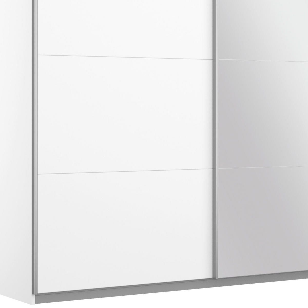 SCHWEBETÜRENSCHRANK 181/210/62 cm 2-türig Weiß  - Alufarben/Weiß, MODERN, Holzwerkstoff/Metall (181/210/62cm) - Rauch Möbel
