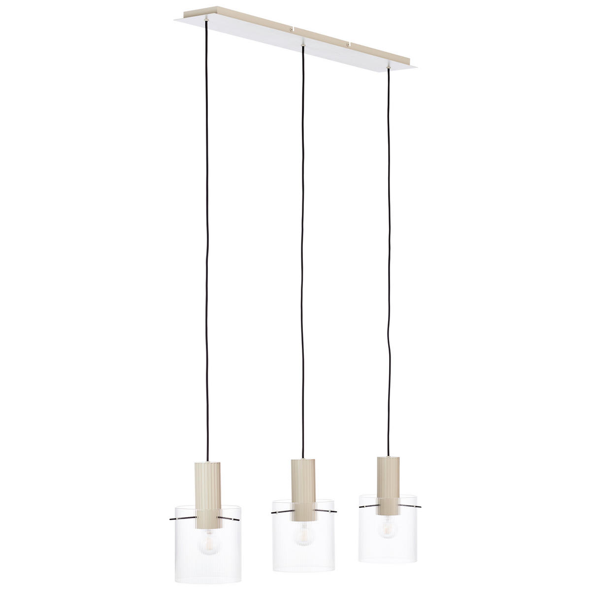 HÄNGLAMPA Göteburg 98/18/150 cm  - beige/transparent, Basics, metall/glas (98/18/150cm) - Dieter Knoll