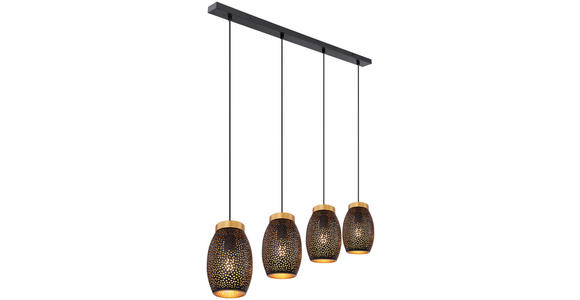 HÄNGELEUCHTE 90/15/120 cm - Goldfarben/Schwarz, Design, Kunststoff/Metall (90/15/120cm) - Novel