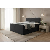 BOXSPRINGOVÁ POSTEĽ, 180/200 cm, čierna - čierna, Modern, textil (180/200cm) - Livetastic
