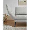 ECKSOFA  in Flachgewebe Silberfarben Armteilverstellung, Relaxfunktion, Drehsitzfunktion  255-365/175-224 cm  - Silberfarben/Schwarz, Design, Textil/Metall (255-365/175-224cm) - Dieter Knoll