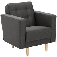 SESSEL in Flachgewebe Anthrazit  - Eschefarben/Anthrazit, Modern, Holz/Textil (75/81/83cm) - Max Winzer