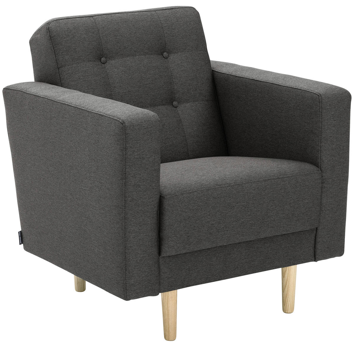 SESSEL in Flachgewebe Anthrazit  - Eschefarben/Anthrazit, Modern, Holz/Textil (75/81/83cm) - Max Winzer