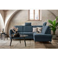 ECKSOFA in Chenille Blau  - Blau/Schwarz, MODERN, Holz/Textil (241/184cm) - Carryhome