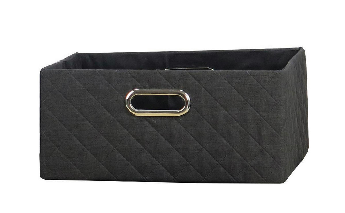 REGALKORB 28/19/13 cm   - Dunkelgrau/Schwarz, Basics, Textil/Metall (28/19/13cm) - Landscape