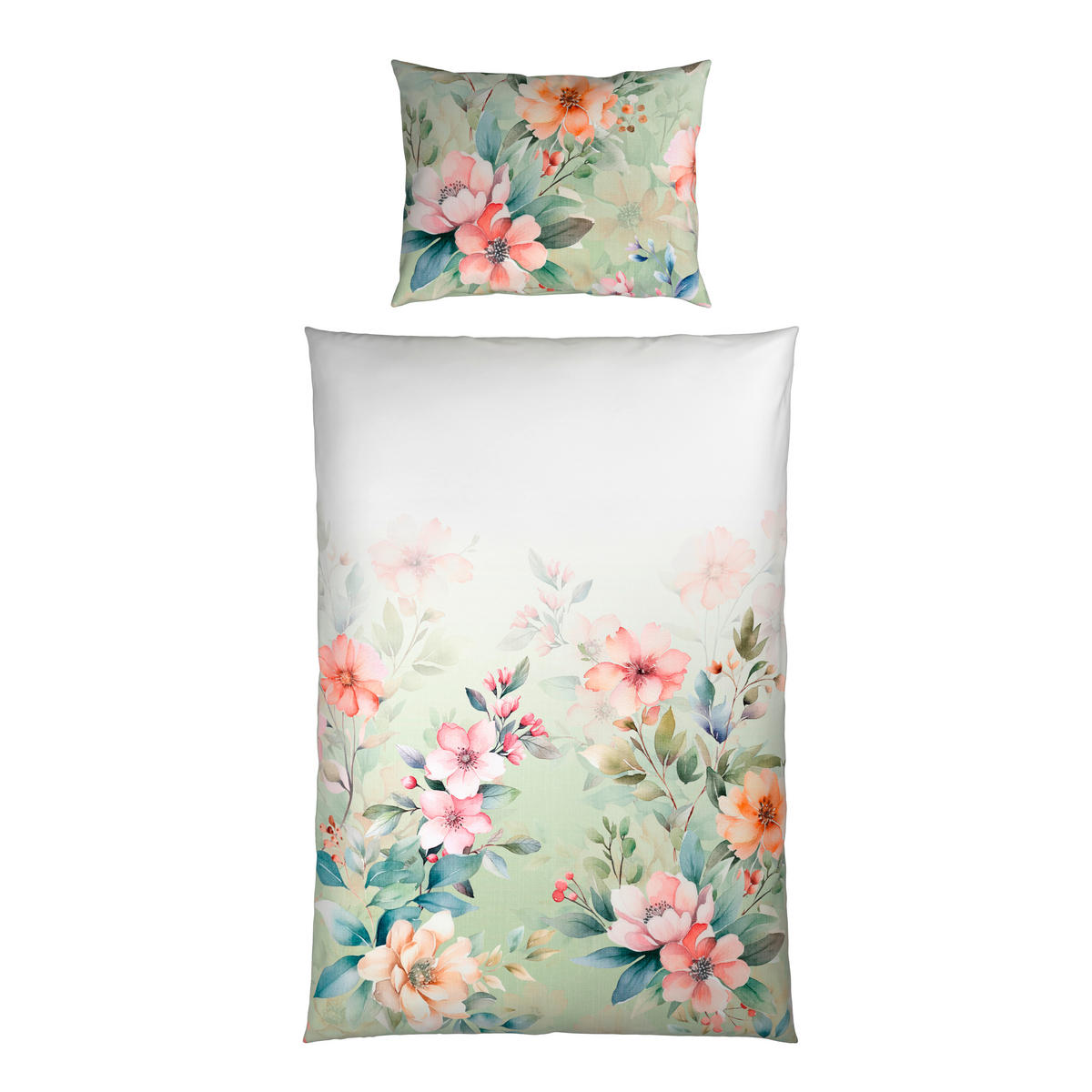 BETTWÄSCHESET Mavie Satin 160/210 cm  65 cm/100 cm  - Grün, Konventionell, Textil (160/210cm) - Esposa