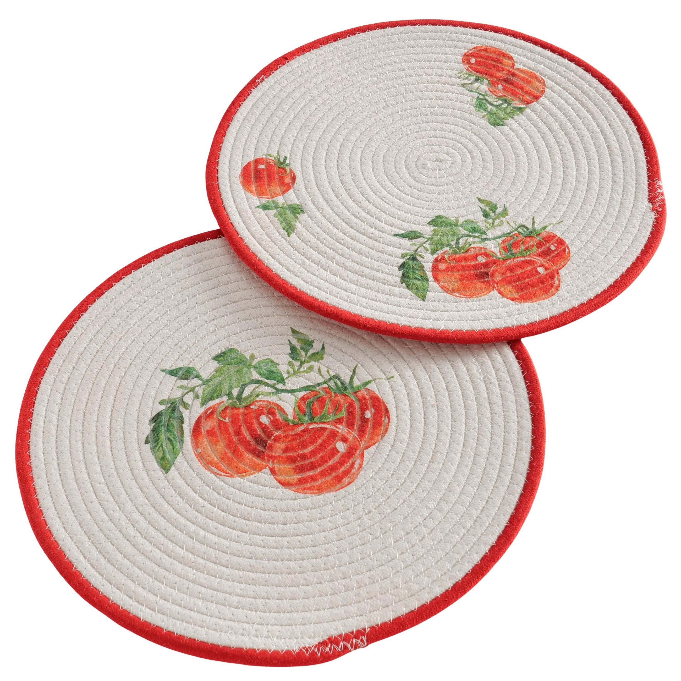 TISCHSET Textil Rot, Weiß 38 cm  - Rot/Weiß, Trend, Textil (38cm)