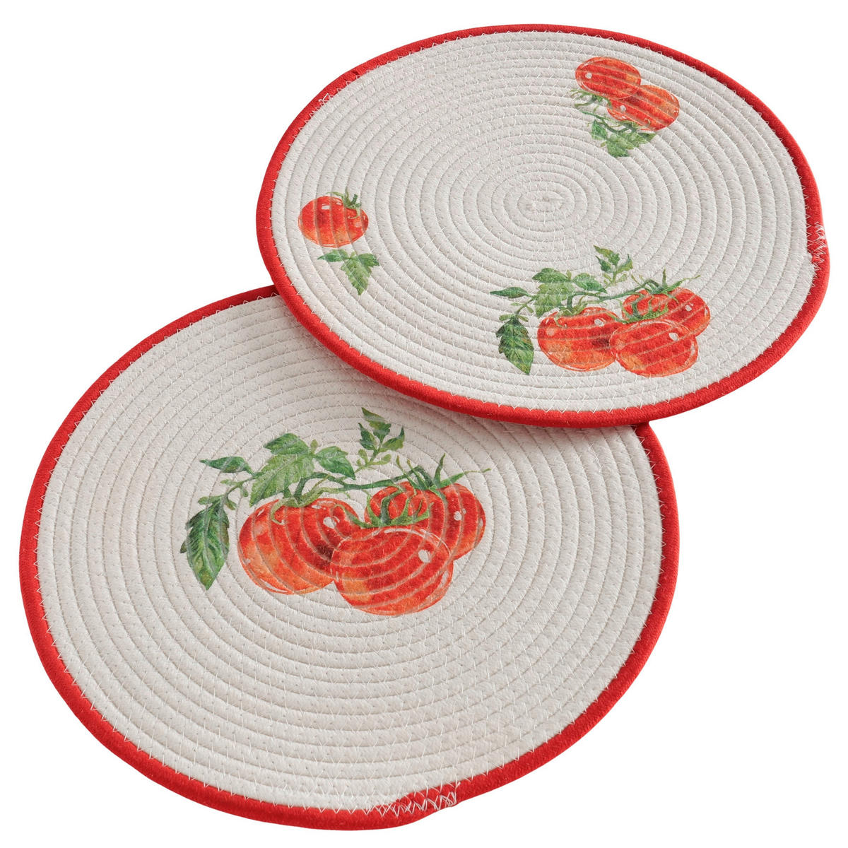 TISCHSET Textil Rot, Weiß 38 cm  - Rot/Weiß, Trend, Textil (38cm)