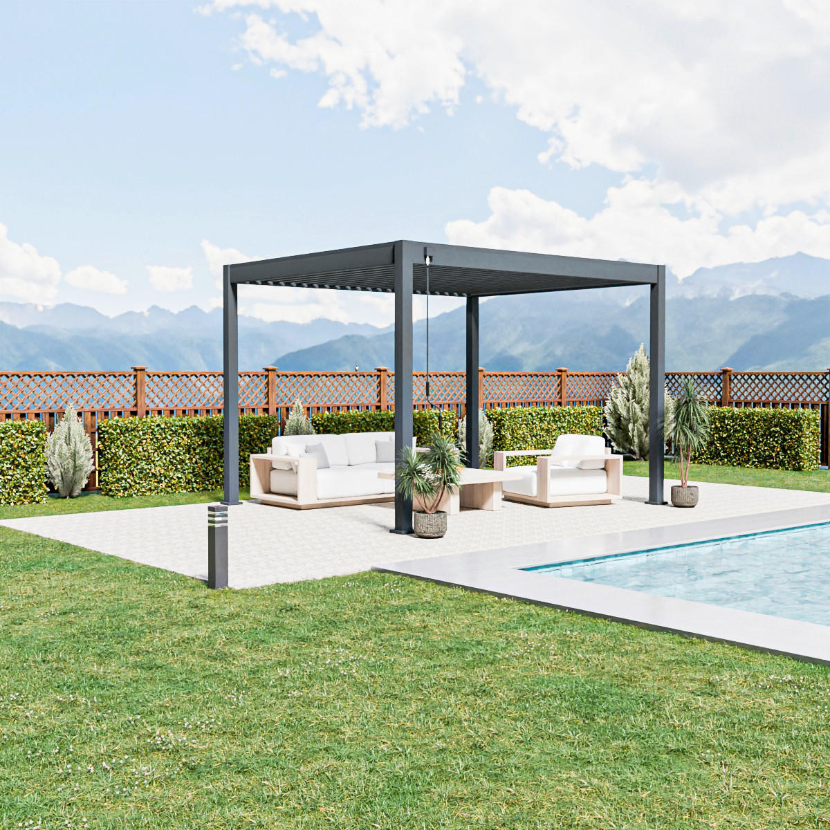 PERGOLA 300/360/255 cm   - Graphitfarben, Basics, Metall (300/360/255cm) - Gardenson