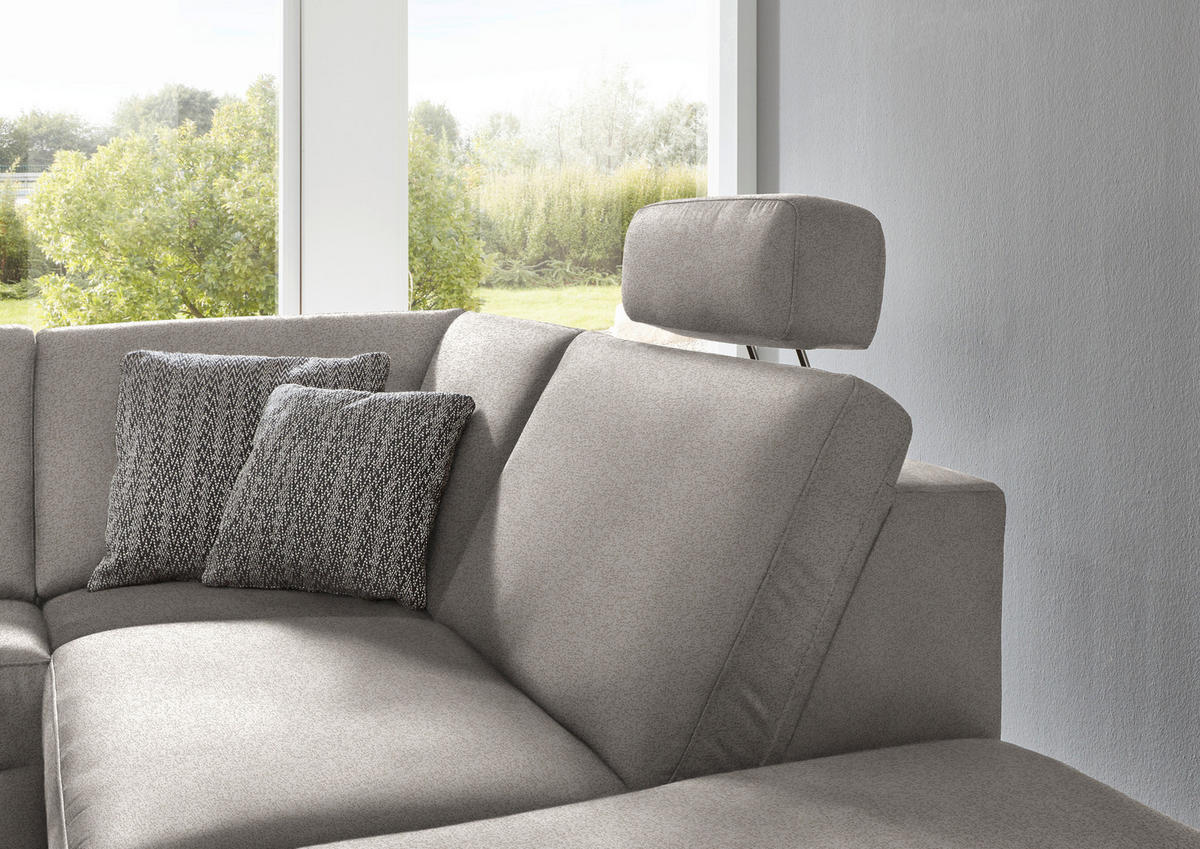 HÖRNSOFFA i mikrofiber aluminiumfärg  - aluminiumfärg, Design, metall/textil (275/242cm) - Dieter Knoll
