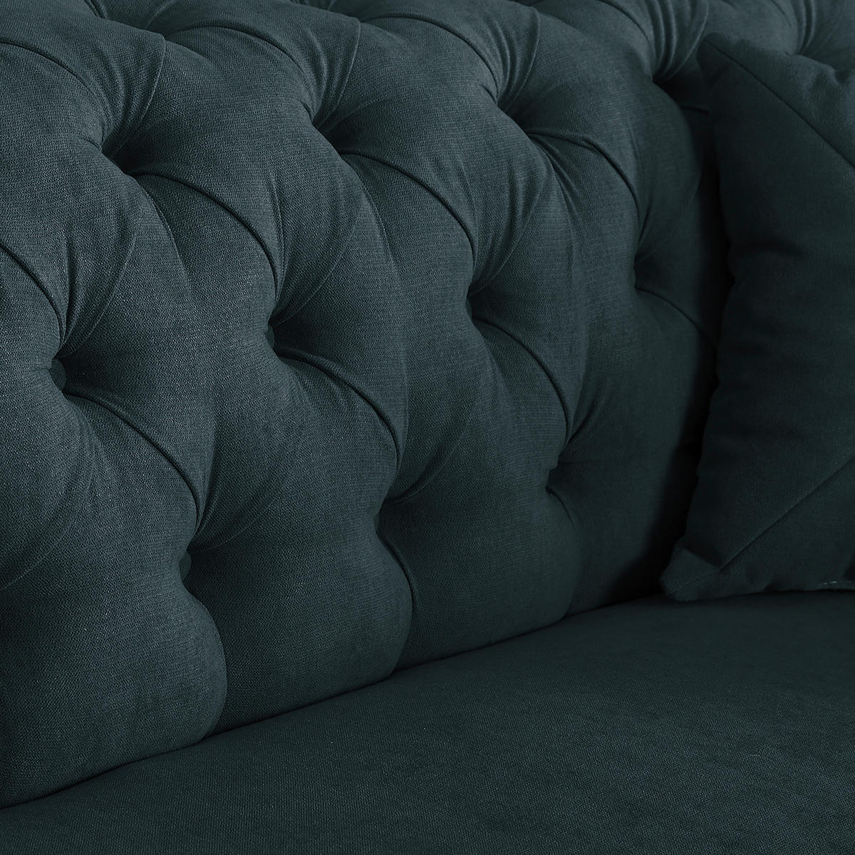 3-SITZER-SOFA Mikrofaser Dunkelgrau  - Dunkelgrau/Braun, Design, Holz/Textil (232/79/97cm) - Livetastic