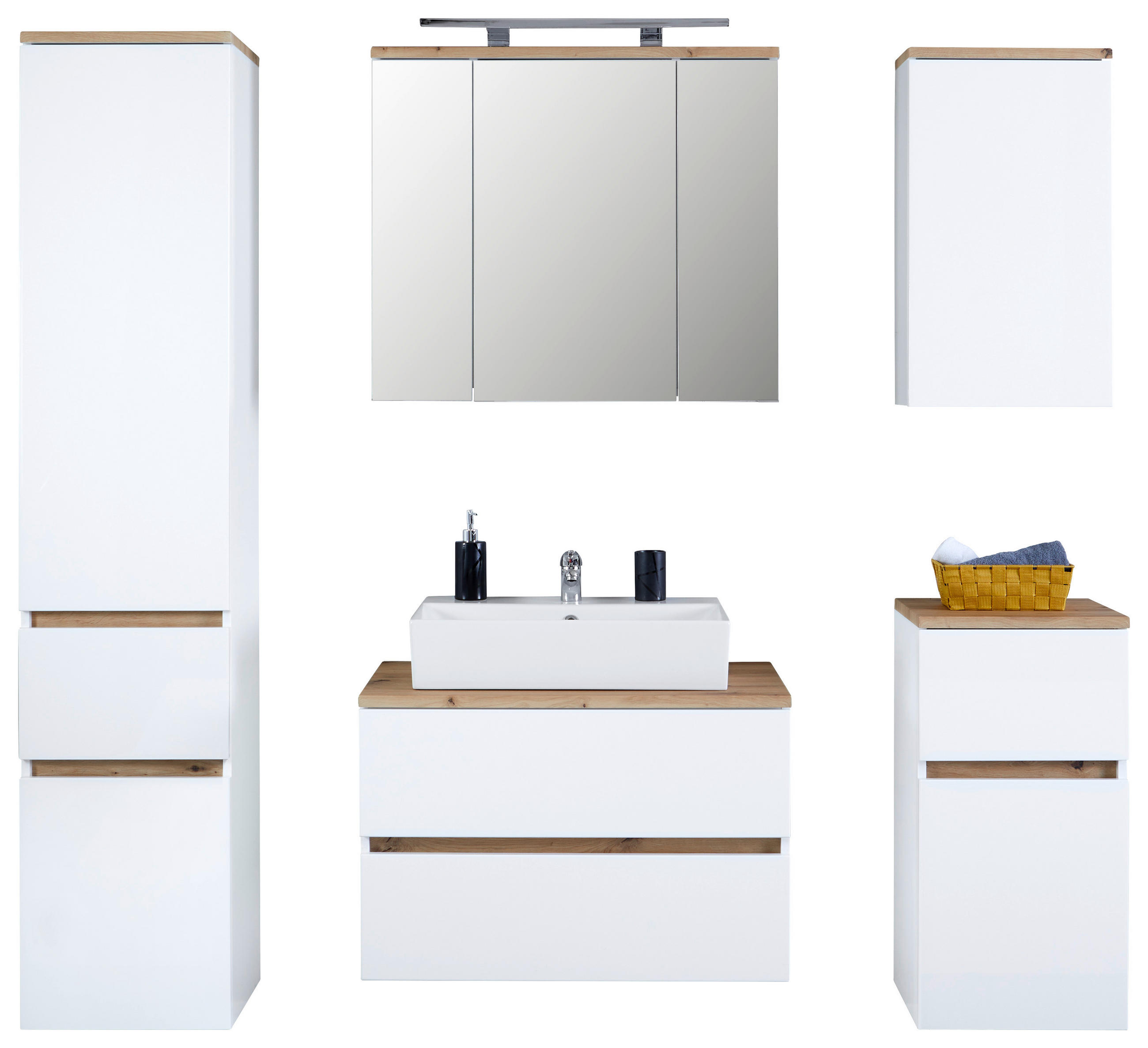 Badezimmer Marbella Weiß, Artisan Dekor B: 160 cm