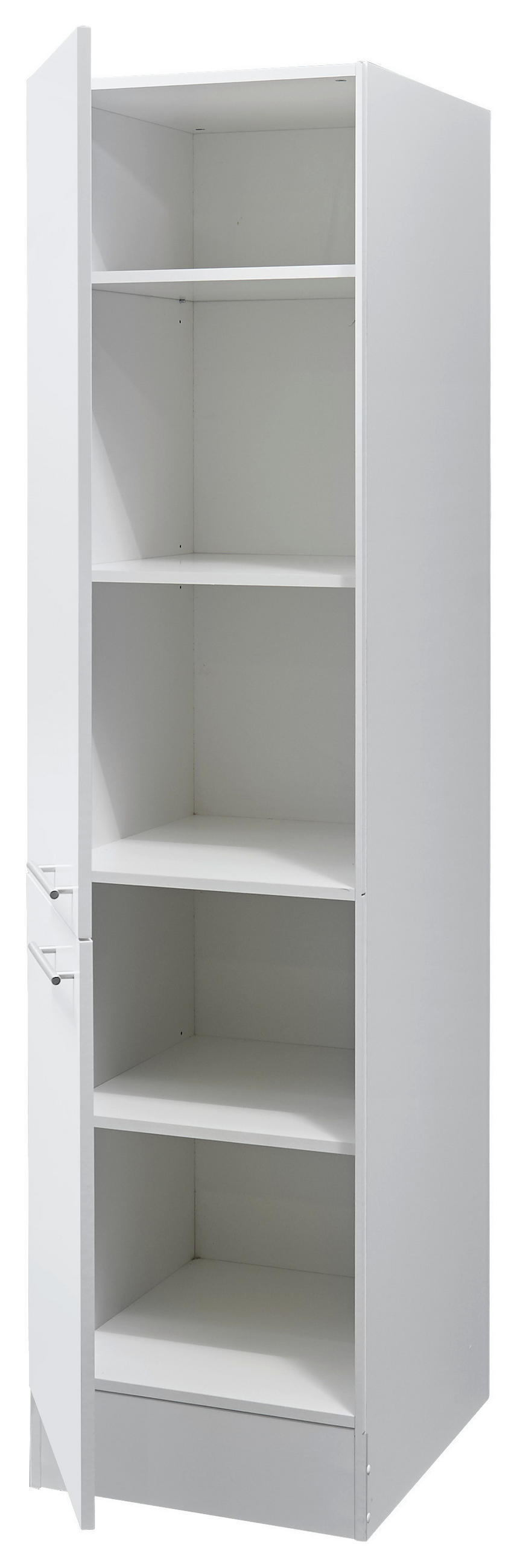 GESCHIRRSCHRANK 50/200/57 cm  in Weiß  - Edelstahlfarben/Weiß, KONVENTIONELL, Holzwerkstoff/Metall (50/200/57cm) - MID.YOU