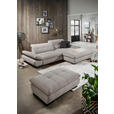 ECKSOFA in Mikrofaser Hellgrau  - Hellgrau/Schwarz, Design, Textil/Metall (290/198cm) - Xora