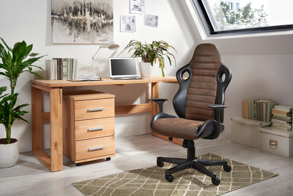 SCHREIBTISCH 160/70/75 cm  in Buchefarben  - Buchefarben, KONVENTIONELL, Holz (160/70/75cm) - Linea Natura