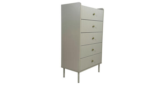 KOMMODE SNOW  in 70/121,6/40 cm  - Eichefarben/Goldfarben, Design, Holzwerkstoff/Metall (70/121,6/40cm) - Xora