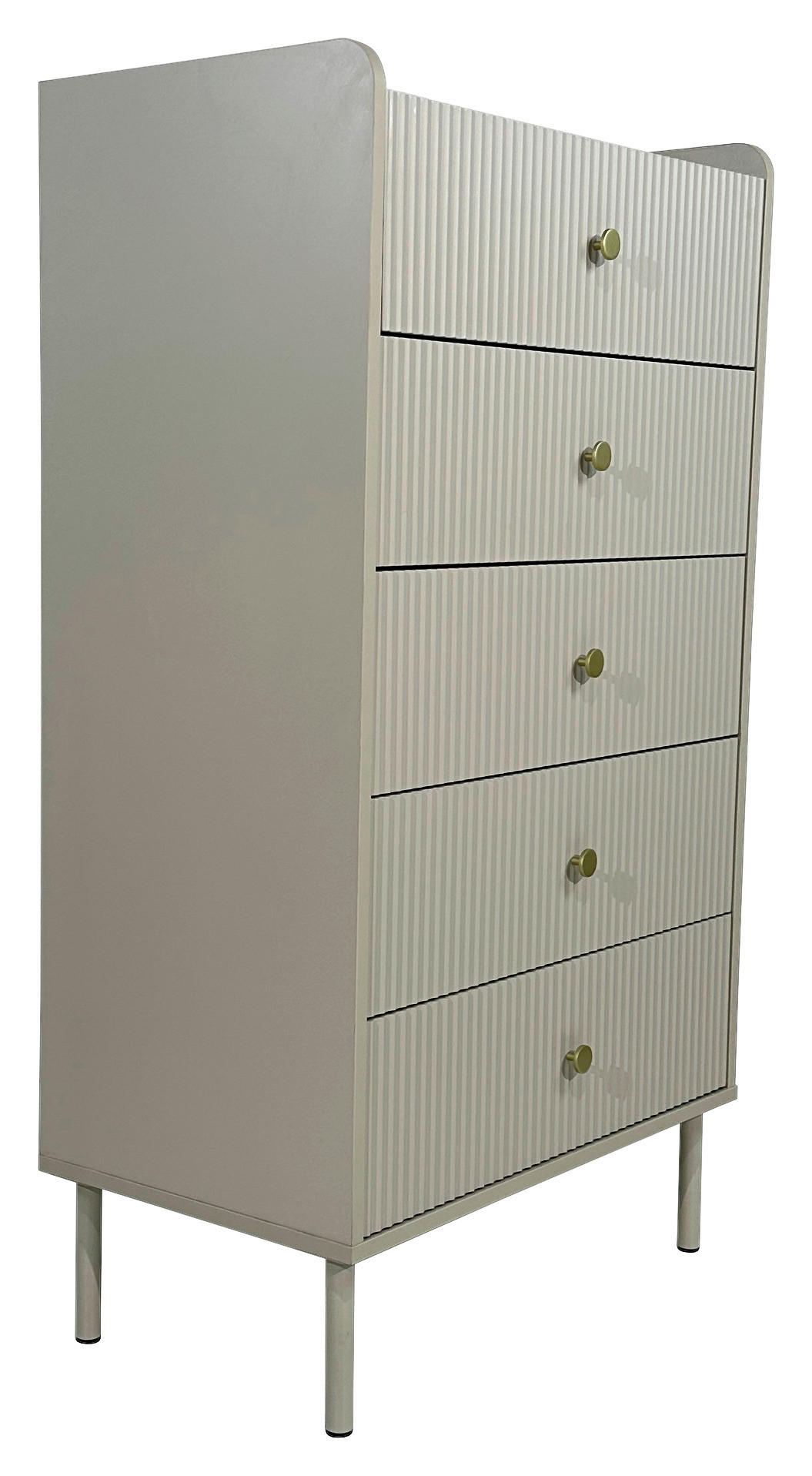 Milino Kommode Snow Eiche, Hellgrau 70x121.6x40 cm