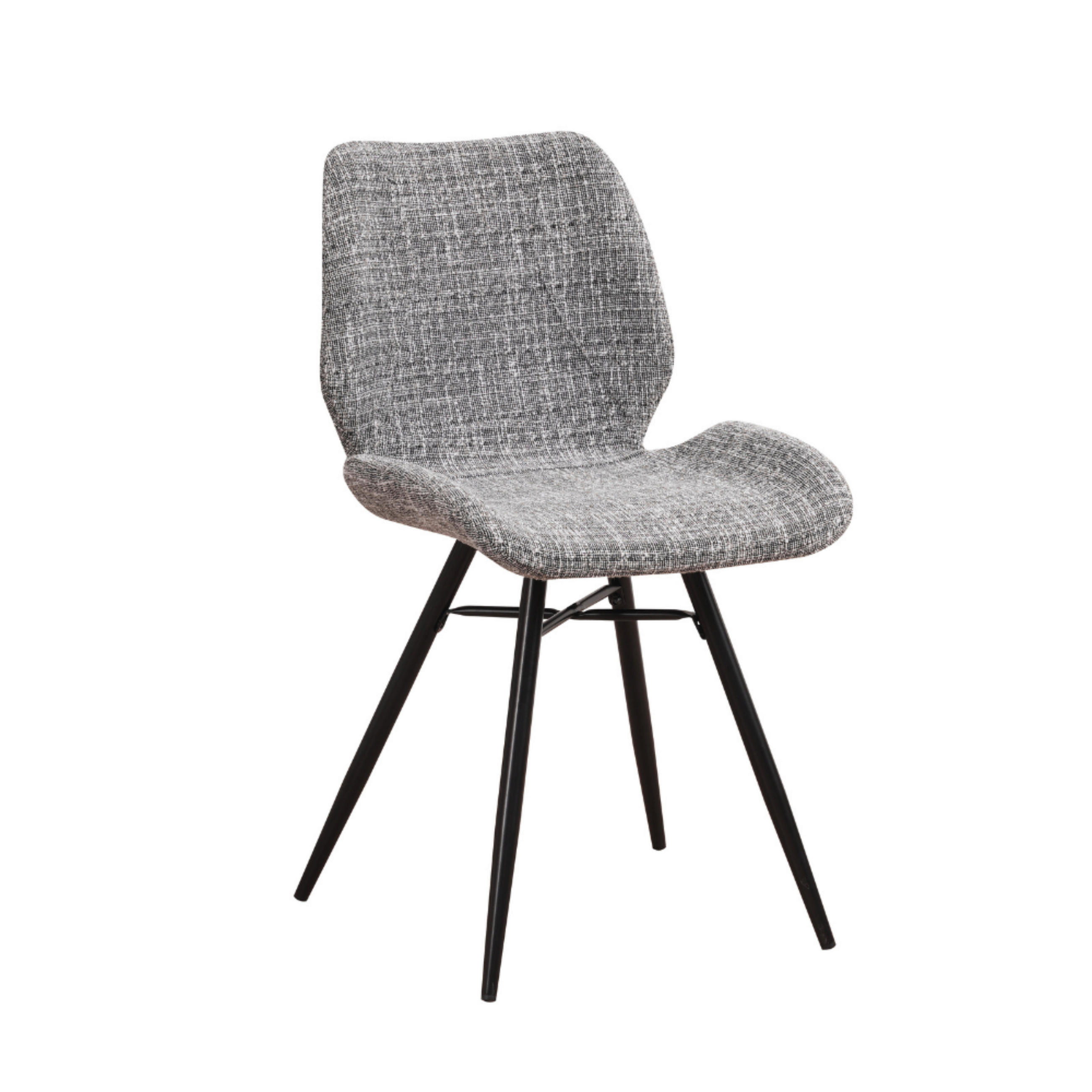 SADA STOLIČIEK 4 kus - čierna/sivá, Modern, kov/textil (47/82/55cm) - MID.YOU