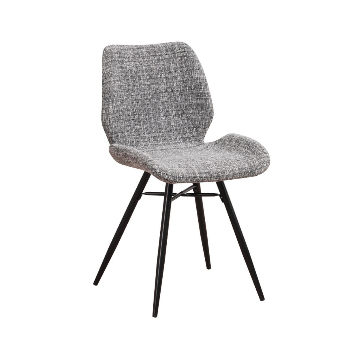 SADA STOLIČIEK 4 kus - čierna/sivá, Modern, kov/textil (47/82/55cm) - MID.YOU