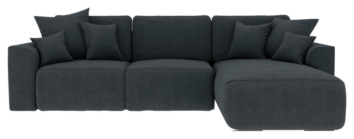 ECKSOFA in Lederlook Anthrazit  293/195 cm  - Chromfarben/Anthrazit, KONVENTIONELL, Kunststoff/Textil (293/195cm) - Carryhome