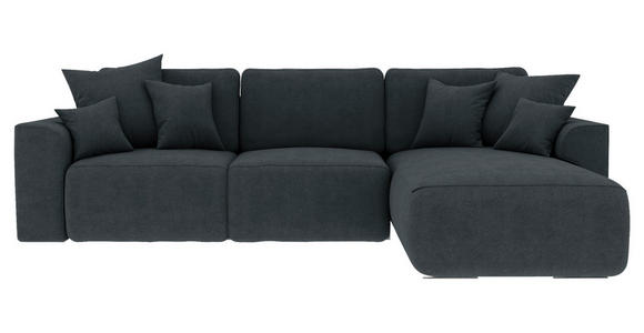 ECKSOFA in Lederlook Anthrazit  - Chromfarben/Anthrazit, KONVENTIONELL, Kunststoff/Textil (293/195cm) - Carryhome