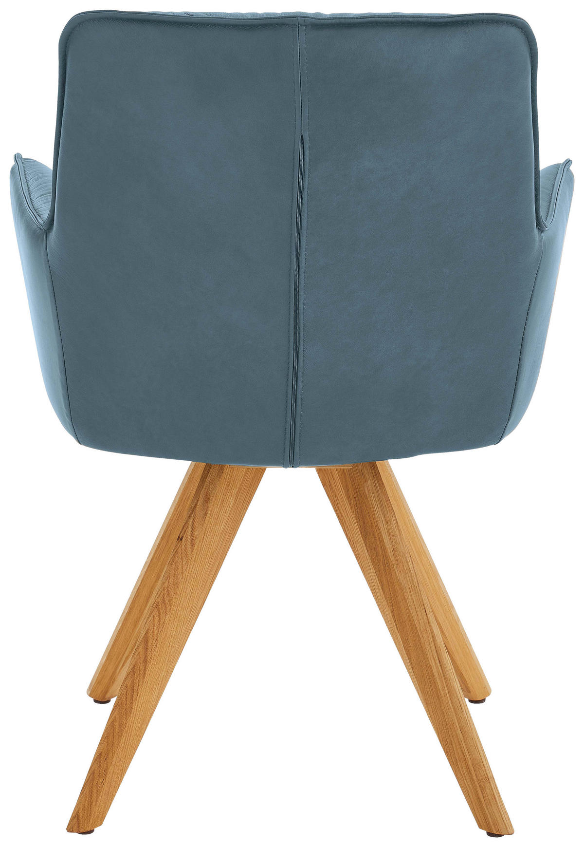 ARMLEHNSTUHL drehbar  in Echtleder pigmentiert  - Eichefarben/Petrol, Design, Leder/Holz (59/89/63cm) - Dieter Knoll