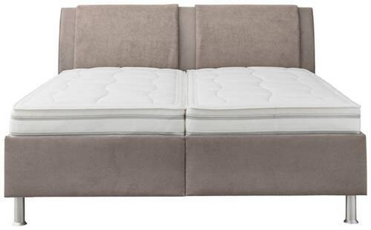 POLSTERBETT 180/200 cm  in Taupe, Hellgrau  - Taupe/Weiss, Konventionell, Holz/Holzwerkstoff (180/200cm) - Beldomo - Sleep