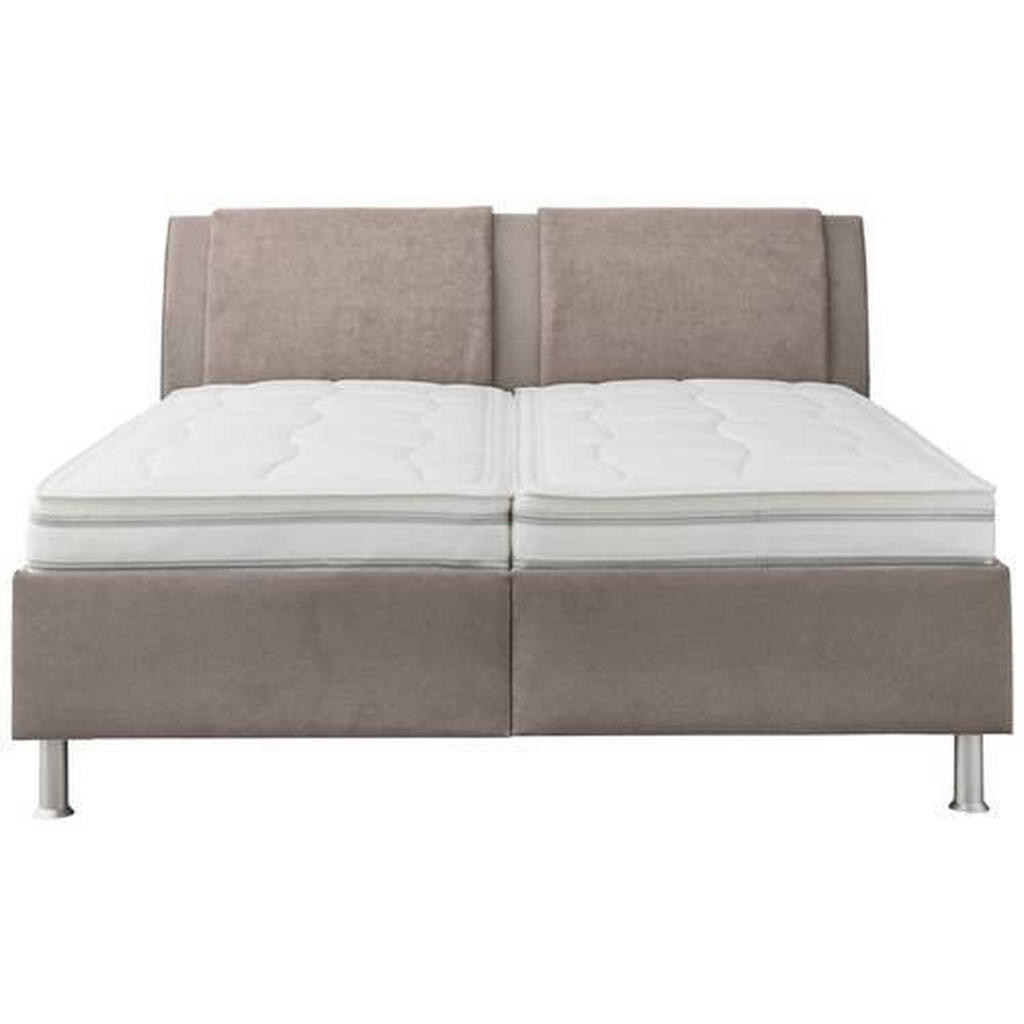 Thumbnail - Beldomo - Sleep Polsterbett, Taupe, Hellgrau, Textil, H2 + H3, Höhe ca. 24 cm, 180x200 cm, Goldenes M, Made in EU, Bezug...