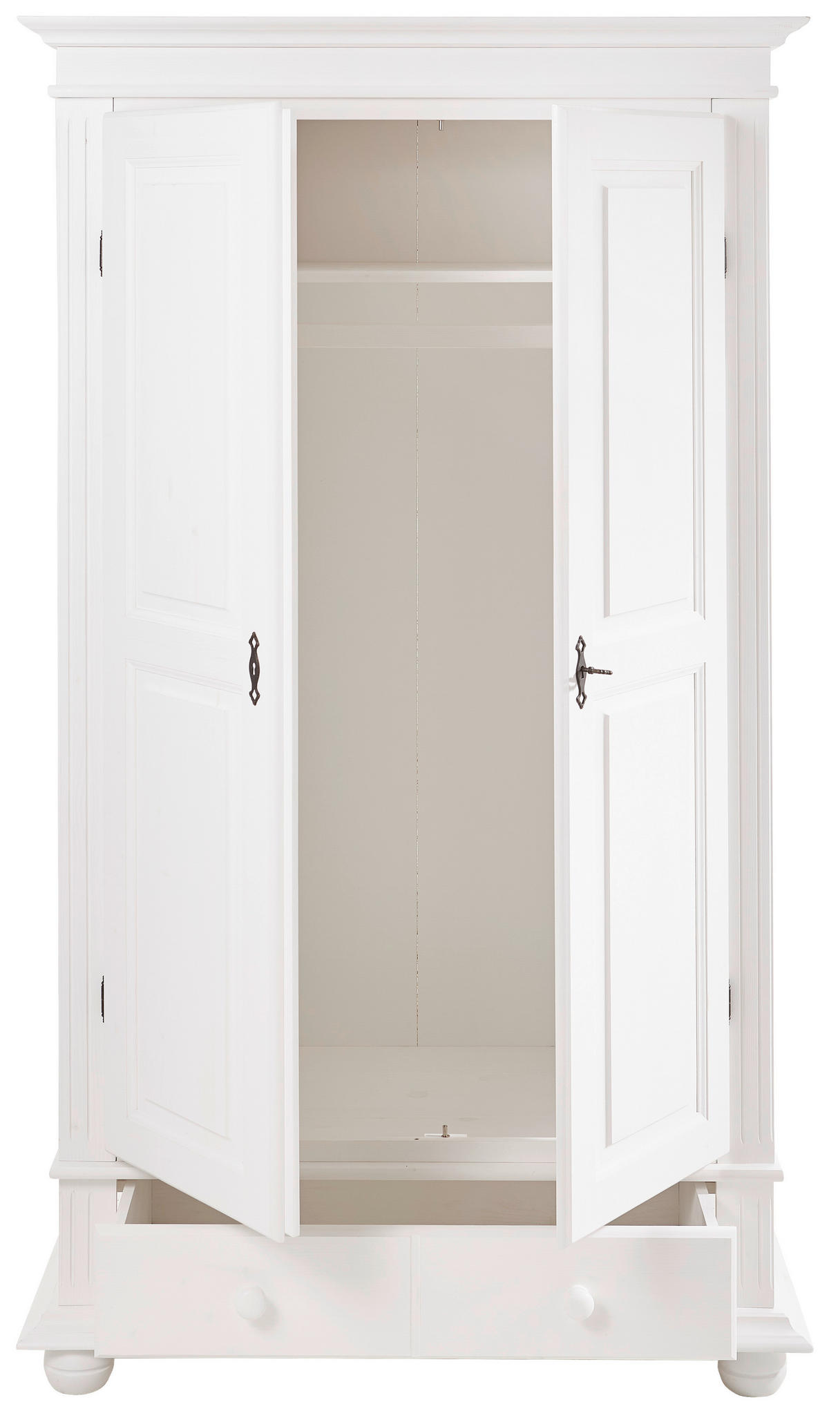 GARDEROBENSCHRANK  in 110/192/58 cm  - Schwarz/Weiß, LIFESTYLE, Holz/Metall (110/192/58cm) - Landscape