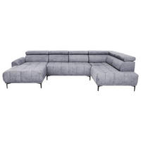 WOHNLANDSCHAFT in Velours Grau  - Schwarz/Grau, Design, Textil/Metall (172/340/191cm) - Stylife