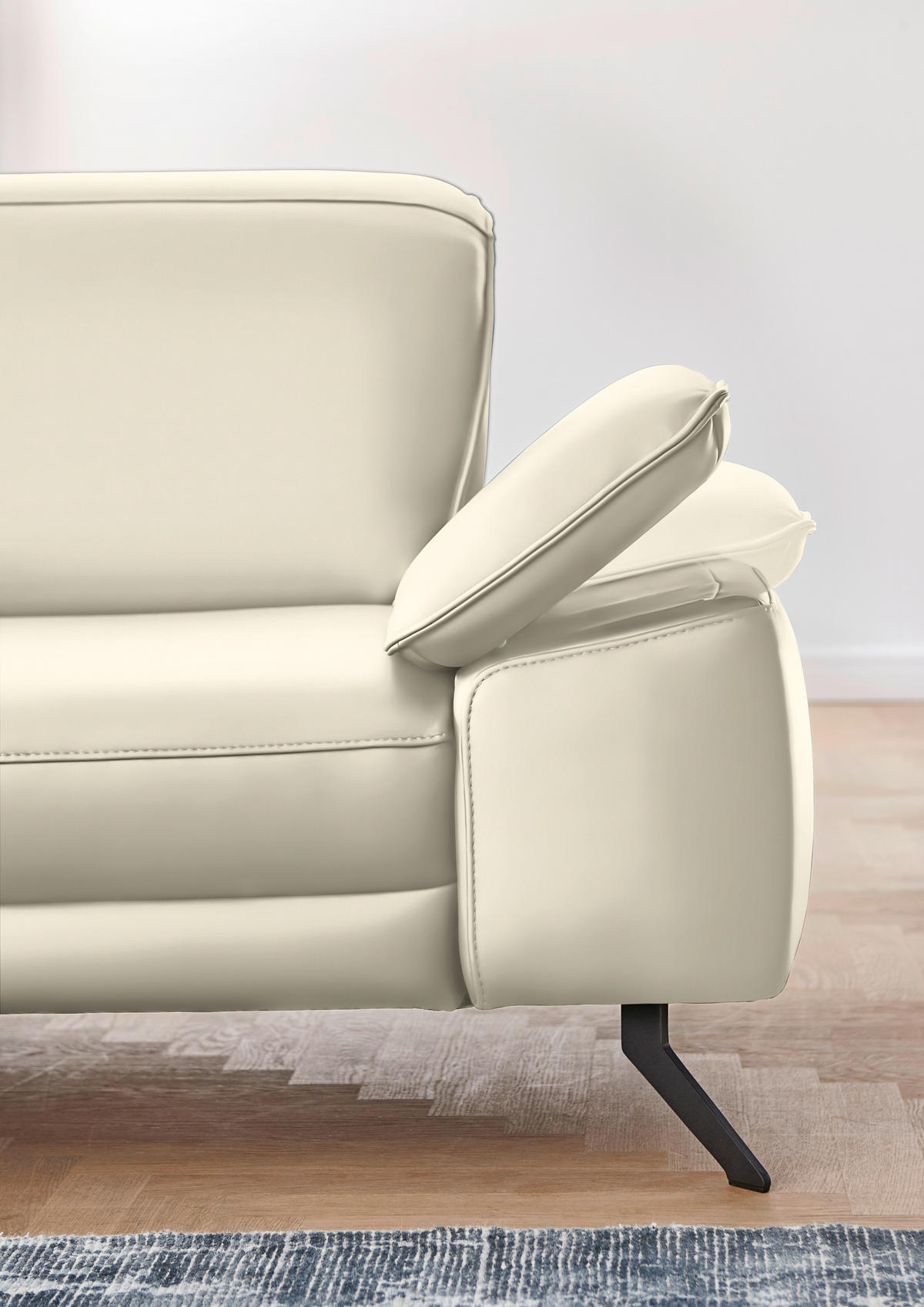 ECKSOFA in Echtleder Naturfarben  - Schwarz/Naturfarben, Design, Leder/Metall (193/328cm) - Dieter Knoll