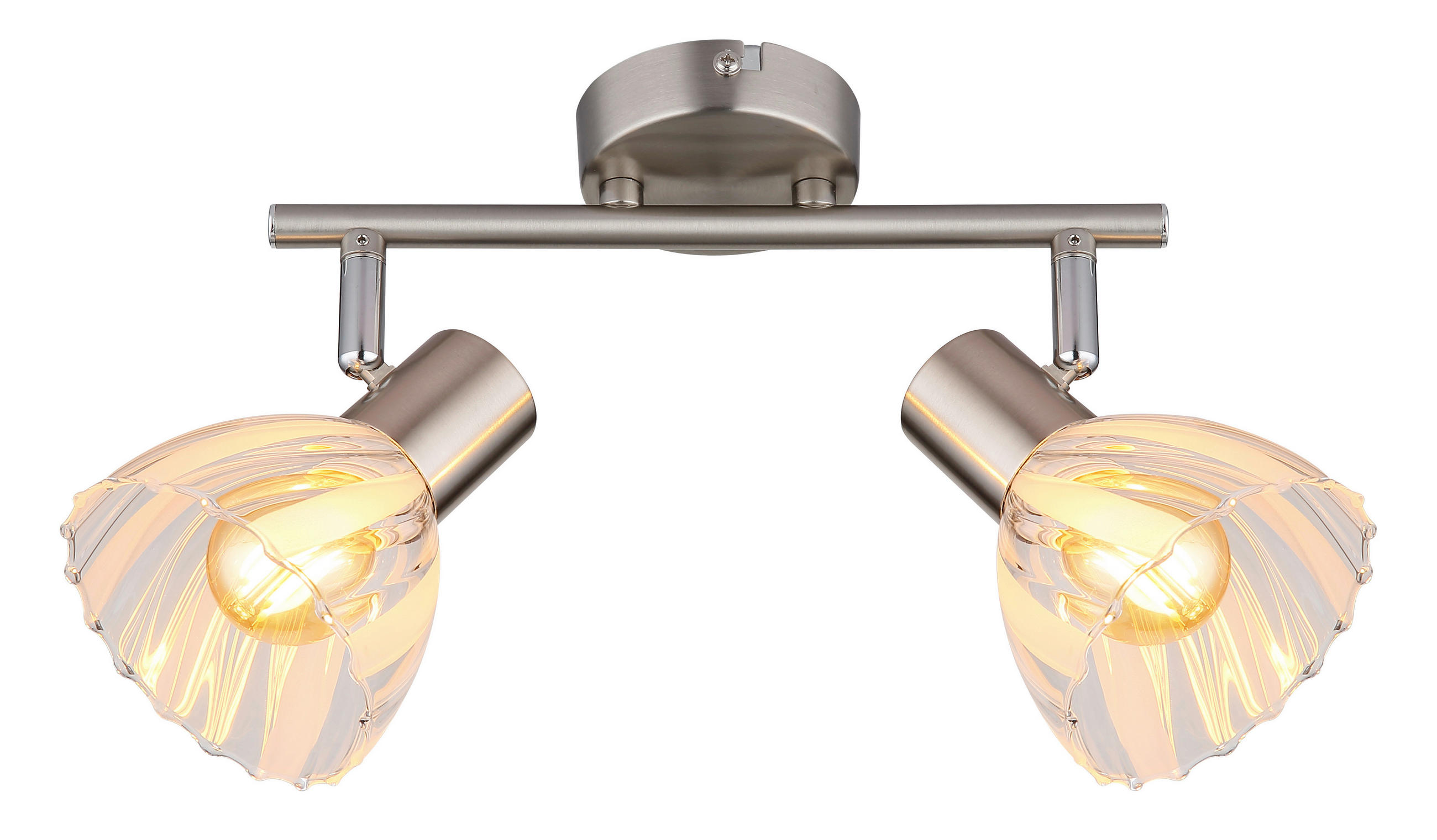 STRAHLER 25/13/19 cm   - Nickelfarben, KONVENTIONELL, Glas/Metall (25/13/19cm) - Globo