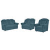 SITZGARNITUR in Chenille Blau  - Blau/Schwarz, Konventionell, Kunststoff/Textil - Livetastic