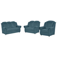 SITZGARNITUR in Chenille Blau  - Blau/Schwarz, Konventionell, Kunststoff/Textil - Livetastic